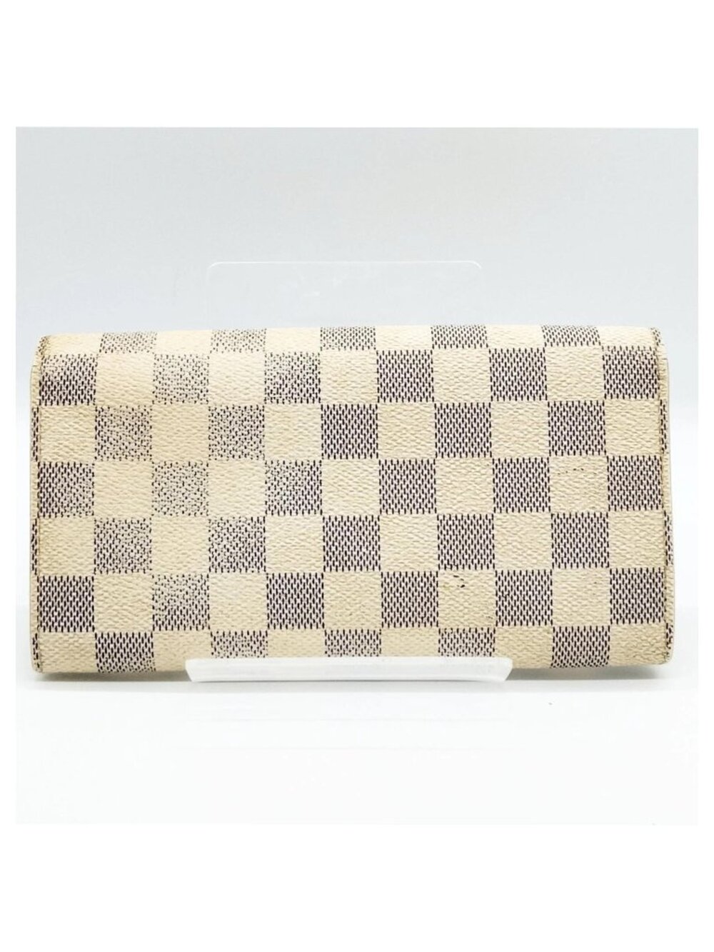 Authentic Louis Vuitton Damier Azur Sarah Wallet White Checkered LV Long Wallet - Picture 3 of 8